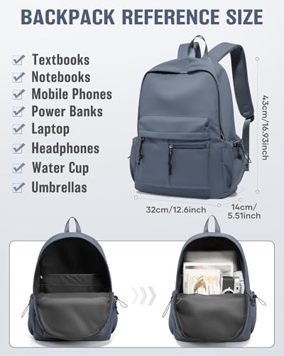 School Backpack for Girls Boys Bookbag Cute Aesthetic College Backpack Women Middle High School Teen Students Book Bag Lightweight Gym Work Laptop Casual Daypack Backpacks Men Blue Purple - color: Blue Purple