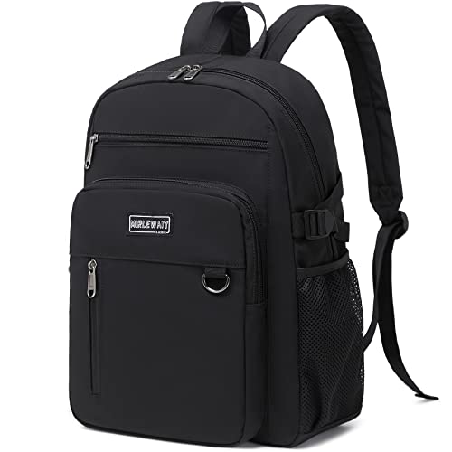 MIRLEWAIY Classical School Backpack Lightweight Bookbag Casual Daypack Travel Work Bag For Teenagers College Girls boys - color: Black