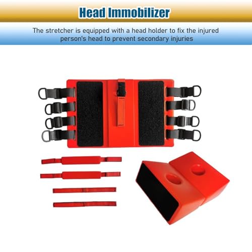 Foldable Lifesaving Stretcher with Head Imlizer & Neck Brace - Emerncy Spine Board for tic s, Quick Patient Transport & Safe for EMS and Lifeguards - size: Board+Head Immobilizer+Neck Brace