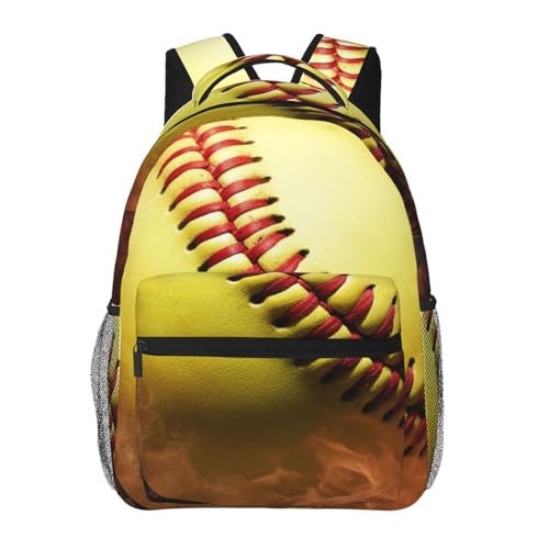 Casual Backpack for Men Women Lightweight Laptop Backpack Softball Bookbag Hiking Bag Travel Daypack