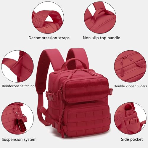 9L Mini Backpack for Men and Women, Small Backpack for Gym Hiking Travel Sports Running (Red) - color: 9l-red