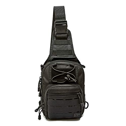WOLF TACTICAL EDC Sling Bag - Concealed Carry Shoulder Bag for Range, Travel, Hiking, Outdoor Sports - color: Black