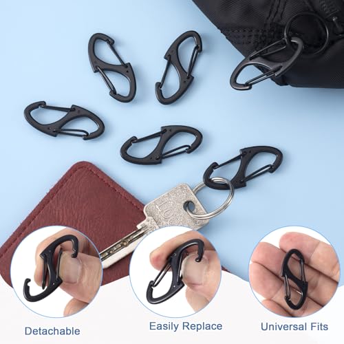 HINZIC 12Pcs Zipper Clip Anti Theft Deterrent, Black Dual Opening Safety Zipper Pull Replacement, Keep The Zip Closed for Backpacks Traveling Camping Suitcases - color: 12pcs-Black