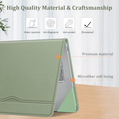 Fintie Sleeve Case for 15 Inch Microsoft Surface Laptop 6/5/4/3 (Model: 1872/1873/1953/1979), Premium PU Leather Protective Folio Book Cover with Large Pocket, Sage - color: Sage