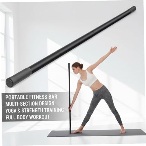 Sturdy Steel Yoga Stick Stretching Stick with Non-Slip Ends & Foam Handles for Mobility Flexibility Balance Exercise Pole for Fitness Posture Correction