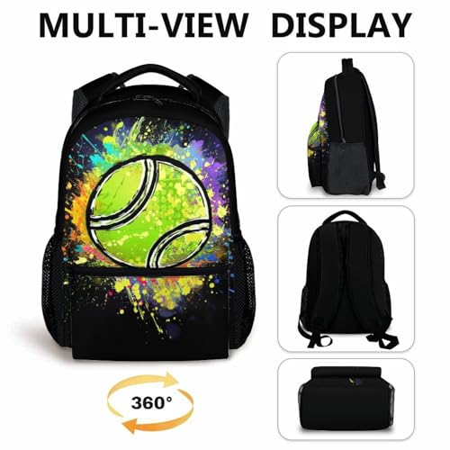 Boys School Backpack Kids Tennis Backpacks Bookbag Back to School Supplies, 17 Inches Large Capacity Cool Sport Back Pack for Kindergarten Elementary Middle (Black) - color: Color 5