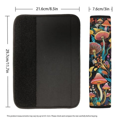 Forchrinse Colorful Mushroom Car Seat Belt Cover,2 Pack Mushroom Seat Strap Cover Pad Cushion,Soft Strap Shoulder Pad Universal Fit - color: Colorful Mushroom