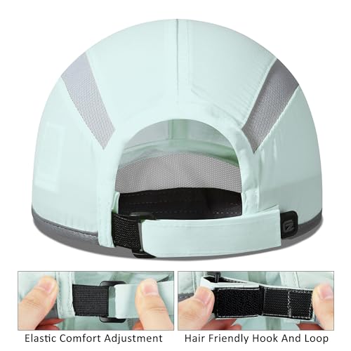GADIEMKENSD Reflective Folding Outdoor Hat Unstructured Design UPF 50+ Sun Protection Sport Hats for Womens and Mens - color: Mint Green