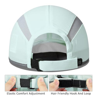 GADIEMKENSD Reflective Folding Outdoor Hat Unstructured Design UPF 50+ Sun Protection Sport Hats for Womens and Mens - color: Mint Green