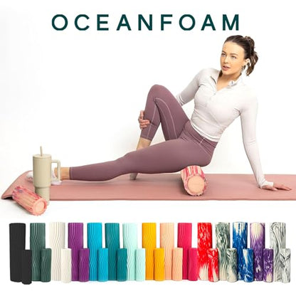 Oceanfoam Tidal Roller - Cotton Candy - Muscle Massage Foam Roller for Back Pain & Stretching - Firm and Ergonomic Wide Wave Textured - Yoga, Athletics, & Wellness - Full Size, 20" x 5" - color: Cotton Candy
