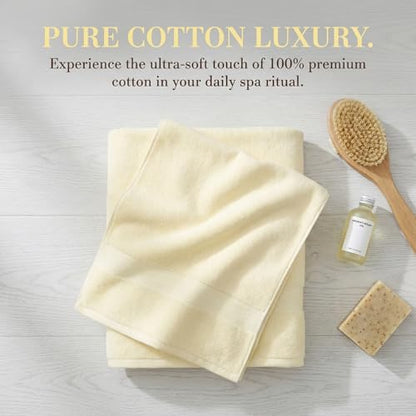 Extra Large Hand Towels for Bathroom - 4 Pack 100% Cotton Bath Towel Set 40 x 20 Inches, Larger & Lighter Weight, Quicker to Dry, Super Soft and Absorbent, Beige Hand Towels Perfect for Bathroom - color: Beige