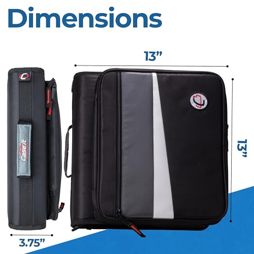 Case-it Workstation Zipper Binder | 2-Inch O-Rings | LT-117 Black - color: D Black / Multi, size: 1 Pack