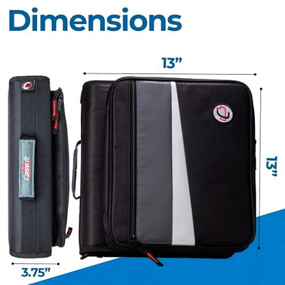 Case-it Workstation Zipper Binder | 2-Inch O-Rings | LT-117 Black - color: D Black / Multi, size: 1 Pack