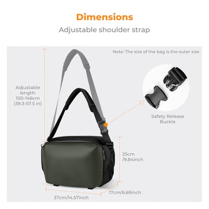 K&F CONCEPT Camera Sling Bag Crossbody Bag Waterproof Camera Shoulder Backpack DSLR/SLR/Mirrorless Camera Case - color: 13 Deep Green Large