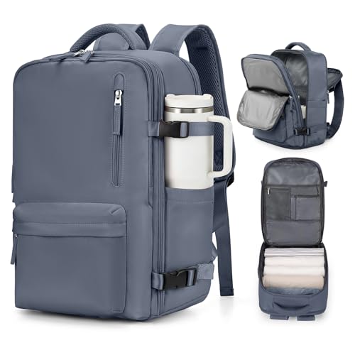 VGCUB Carry on Travel Backpack for Women Men Large Laptop Gym Work Frontier Airlines Personal Item Bag Business Airport Lightweight Backpack Flight Approved Mochilas de Viaje Grey Blue - color: Grey Blue, size: Large