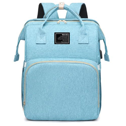 houscly Diaper Bag Backpack with Changing Station,Baby Bags New Mom Gifts Pañaleras Para Bebe Baby Girl Newborn Essentials Must Haves Baby Shower Gifts Baby Registry Search Light Blue - color: Light Blue