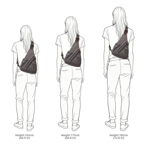 KouLi Buir Canvas Sling Bag - Small Crossbody Backpack Shoulder Casual Daypack Rucksack for Men Women - color: D.grey