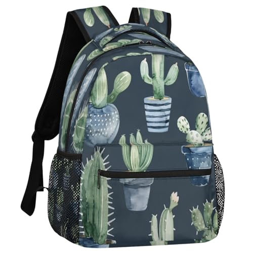 Cacti Plant Backpack with Chest Strap, Casual Backpack for Women Men, 16 Inch Daypack for Travel Work, Cactus - color: Gold