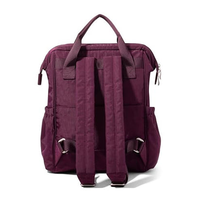 Baggallini City Scape Backpack - 15"x11" Lightweight Work Travel Bag w/Luggage Sleeve & RFID - color: Mulberry
