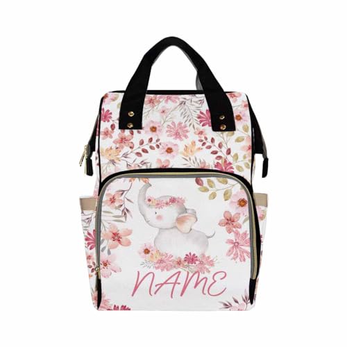 Personalized Customized Monogram Nappy Backpack with Thermal Pockets for Adults Kids, Large Capacity Waterproof Diaper Bag, Travel Gifts - color: Design-09