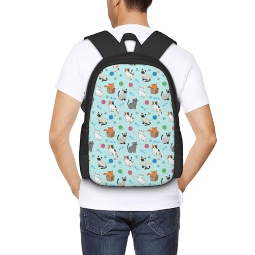 Lightweight Polyester Daypack Cut Cats, Anti Theft Large Capacity Travel Hiking Backpack Unisex Carry On Bag for Outdoor Commute Business Use - color: Design (1021)