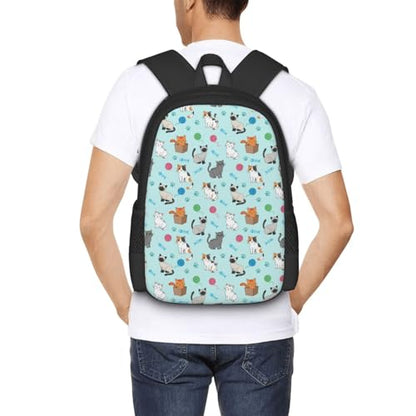Lightweight Polyester Daypack Cut Cats, Anti Theft Large Capacity Travel Hiking Backpack Unisex Carry On Bag for Outdoor Commute Business Use - color: Design (1021)