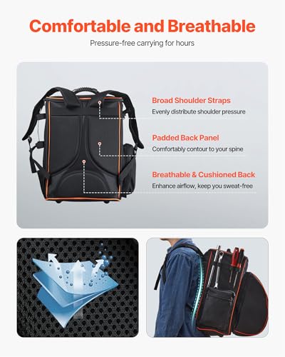 VEVOR Welding Backpack, 35.6L Welder Backpack for Tools and Helmet, 600D Polyester Extreme Gear Pack with Helmet Catch Bag, Multi-Purpose Gear Storage Bag for Welding, Outdoor Camping, Mountaineering - style: 600D Polyester-1