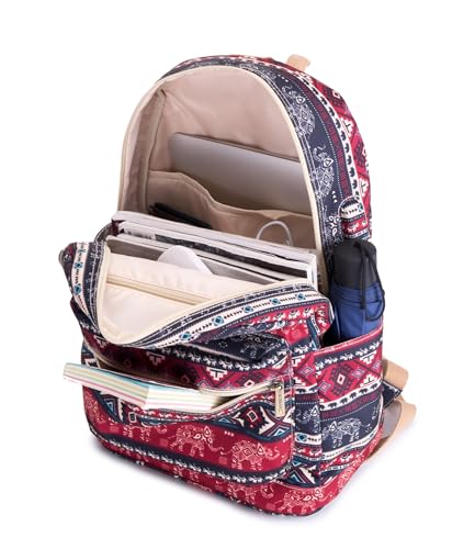 Kinmac Laptop Backpack with Massage Cushion For 15.6 inch Laptop(Elephant) - color: Red Elephant