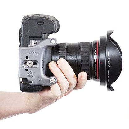 SPIDER HOLSTER – Clip-on Camera Holster and Camera Plate with Durable Stainless Steel Pin – Compatible with Any Belt - color: Silver