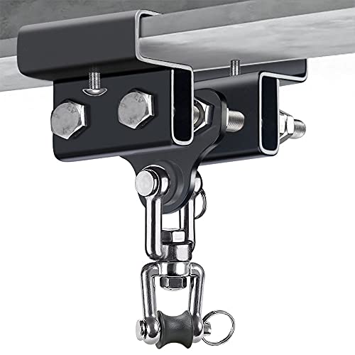 Dolibest Heavy Bag Mount, Punching Bag Hanger, I Beam Hanger, Heavy Bag Hanger for Punching Bag Accessories, Punching Bag Bracket, Beam Hanger with Swivel Hook, Ceiling Mount for Boxing Bag - color: I-beam hanger-360°+ 180° rotation-1Pack