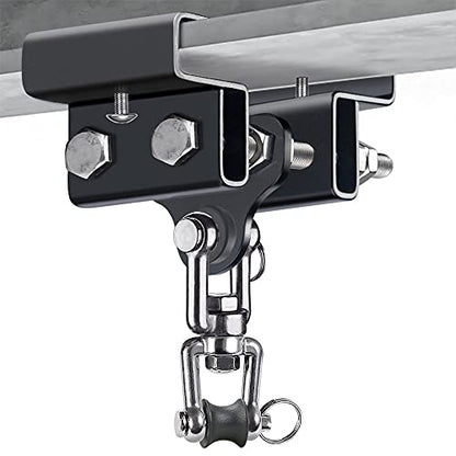 Dolibest Heavy Bag Mount, Punching Bag Hanger, I Beam Hanger, Heavy Bag Hanger for Punching Bag Accessories, Punching Bag Bracket, Beam Hanger with Swivel Hook, Ceiling Mount for Boxing Bag - color: I-beam hanger-360°+ 180° rotation-1Pack
