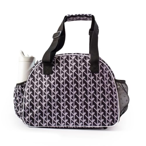 Pik’le’Ball Sport Premium Women's Pickleball Bag – Stylish and Versatile Sports Bag with Water Bottle Holder, Padded Paddle Pocket, and Spacious Design (fits 2+ Paddles!) - color: Court Couture Black