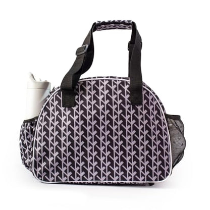 Pik’le’Ball Sport Premium Women's Pickleball Bag – Stylish and Versatile Sports Bag with Water Bottle Holder, Padded Paddle Pocket, and Spacious Design (fits 2+ Paddles!) - color: Court Couture Black