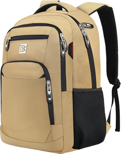 Volher Laptop Backpack,Business Travel Anti Theft Slim Durable Laptops Backpack,Water Resistant College Computer Bag for Women & Men Fits 15.6 Inch Laptop and Notebook-Khaki - color: Khaki, size: 15.6 Inch, style: Laptop