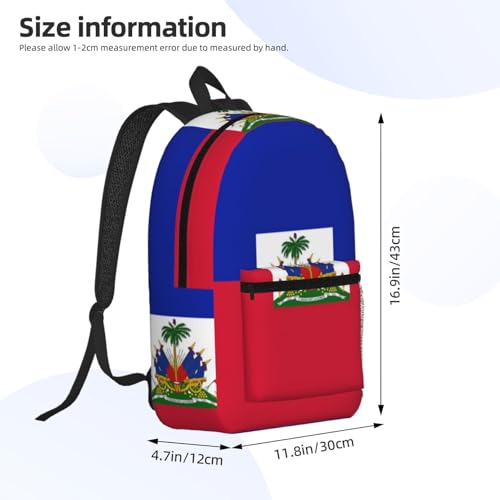 MZERSE Office Commuter Backpack Haitian Flag, Laptop Bag, Lightweight Water Resistant Daypack for Work and Travel - color: Pattern (1105)