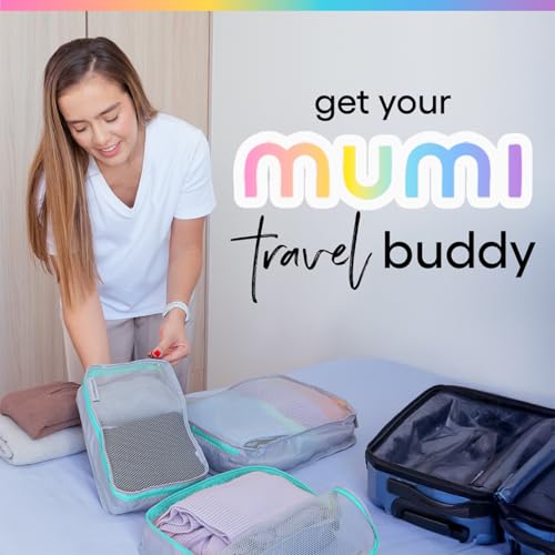 MUMI Packing Cubes – 5-Piece Compression Packing Cubes for Travel, Luggage Organizers for Suitcases, Carry-On Bags, Backpacks, and Duffel Bags – Space-Saving Travel Essentials - Purple - color: purple