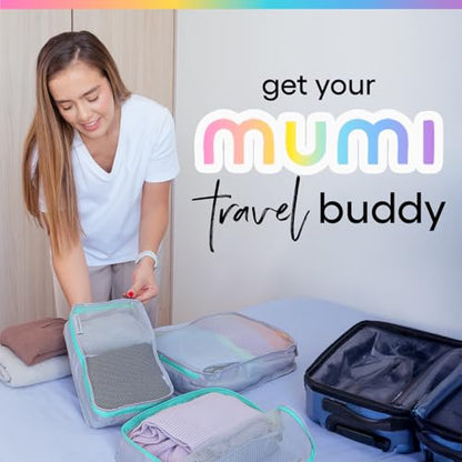 MUMI Packing Cubes – 5-Piece Compression Packing Cubes for Travel, Luggage Organizers for Suitcases, Carry-On Bags, Backpacks, and Duffel Bags – Space-Saving Travel Essentials - Purple - color: purple