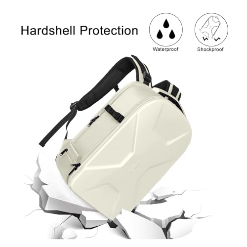MOSISO Camera Backpack, DSLR/SLR/Mirrorless Photography Camera Bag 15-16 inch Waterproof Hardshell Case with Tripod Holder&Laptop Compartment Compatible with Canon/Nikon/Sony, Beige - color: Beige