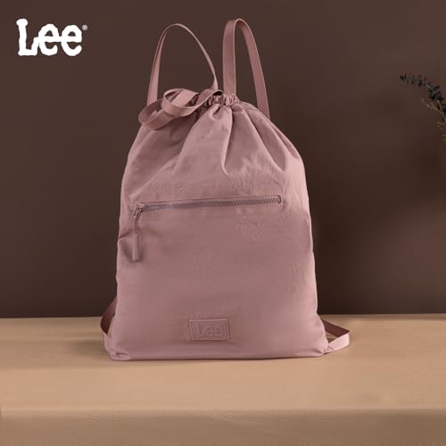 Lee Drawstring Backpack Bag Lightweight Small Gym Swim Beach Bag Water Resistant Sports Sackpack for Men Women, LEE48-002DPK - color: Dark Pink