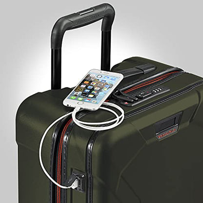 Briggs & Riley 22 Inch Carry-On Luggage with Wheels - Small Rolling Hard Shell Heavy Duty Suitcase with Front Laptop Compartment - 360 Spinner Wheels - Torq Collection - Hunter Green - color: Hunter, size: 22'"