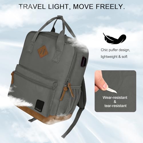 Goloni Small Carry On Travel Backpack with USB Charging Port, Lightweight Water Resistant Mini Carry-on Backpack for Men Women, Compact Personal Everyday Backpack,Grey - color: Grey