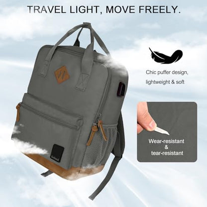 Goloni Small Carry On Travel Backpack with USB Charging Port, Lightweight Water Resistant Mini Carry-on Backpack for Men Women, Compact Personal Everyday Backpack,Grey - color: Grey
