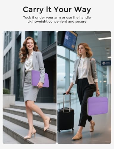 DOMISO 14 inch Laptop Case Sleeve Protective Cover Compatible with 15 inch MacBook Air M4 M3 M2,MacBook Pro,14-15 inch HP Dell ASUS Lenovo Chromebook,Waterproof Computer Cases Bag with Handle,Purple - color: Purple, size: 14" Laptop/15" for mac book