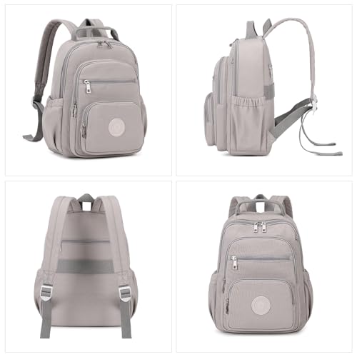 Small Backpack for Women, 2PCS Mini Backpack for Ladies Bookbag Purse for Women with Mini Wallet and Luggage Strap, Gray - color: Grey