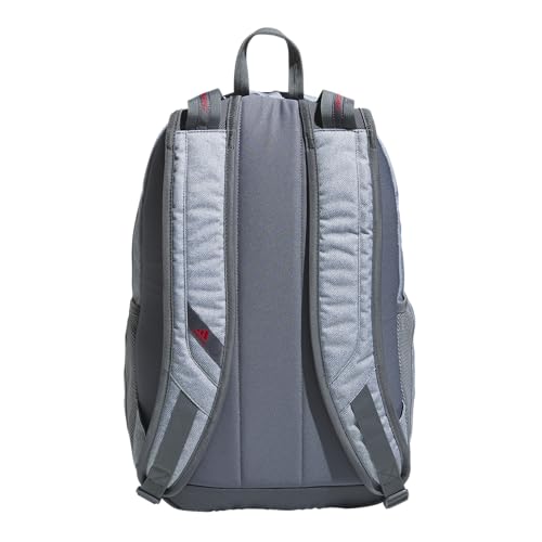 adidas Prime 7 Backpack for Laptop, School and Travel, 37L - color: Twill Grey/Grey/Better Scarlet/2
