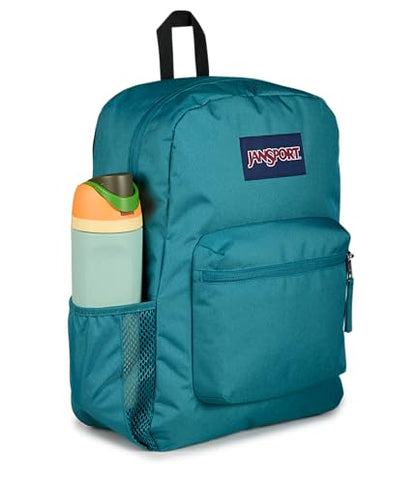 JanSport Cross Town Backpack - Simple Bag for Everyone with 1 Main Compartment, Front Utility Pocket - Premium Class Accessories - Emerald Pool - color: Emerald Pool