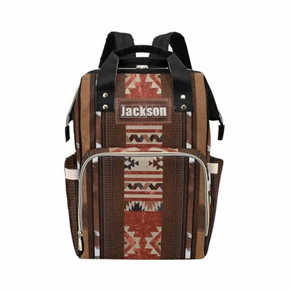 Newcos Personalized Diaper Bag with Name, Custom Mommy Diaper Bags for New Mom Baby, Customized Babys Backpack Nursing Bags with Water Bottle Tote Bag for Wife Women Men Newborn Mom Travel Brown - color: Patten 14