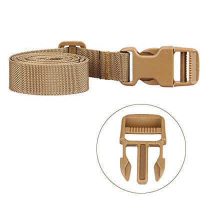 MAGARROW 78" x 1" Strap Buckle Packing Straps Adjustable 1-Inch Belt - color: Khaki 6.5 feet Long (4-PCS)