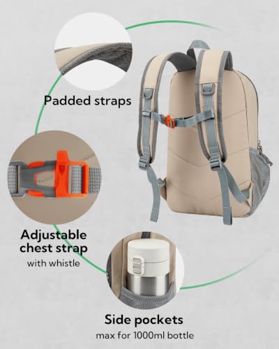 WATERFLY 12L Small Hiking Backpack: Day Pack Lightweight Travel Bag Camping Fitness Cycling Outdoor Sports Daypack For Women Men - color: Khaki