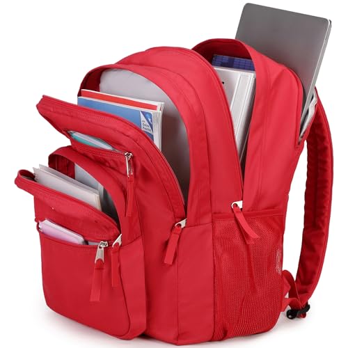 abshoo 34L Big School Backpack For College Women Girls Middle High School Teen Bookbag Travel Backpack Daypack (Red) - color: Red